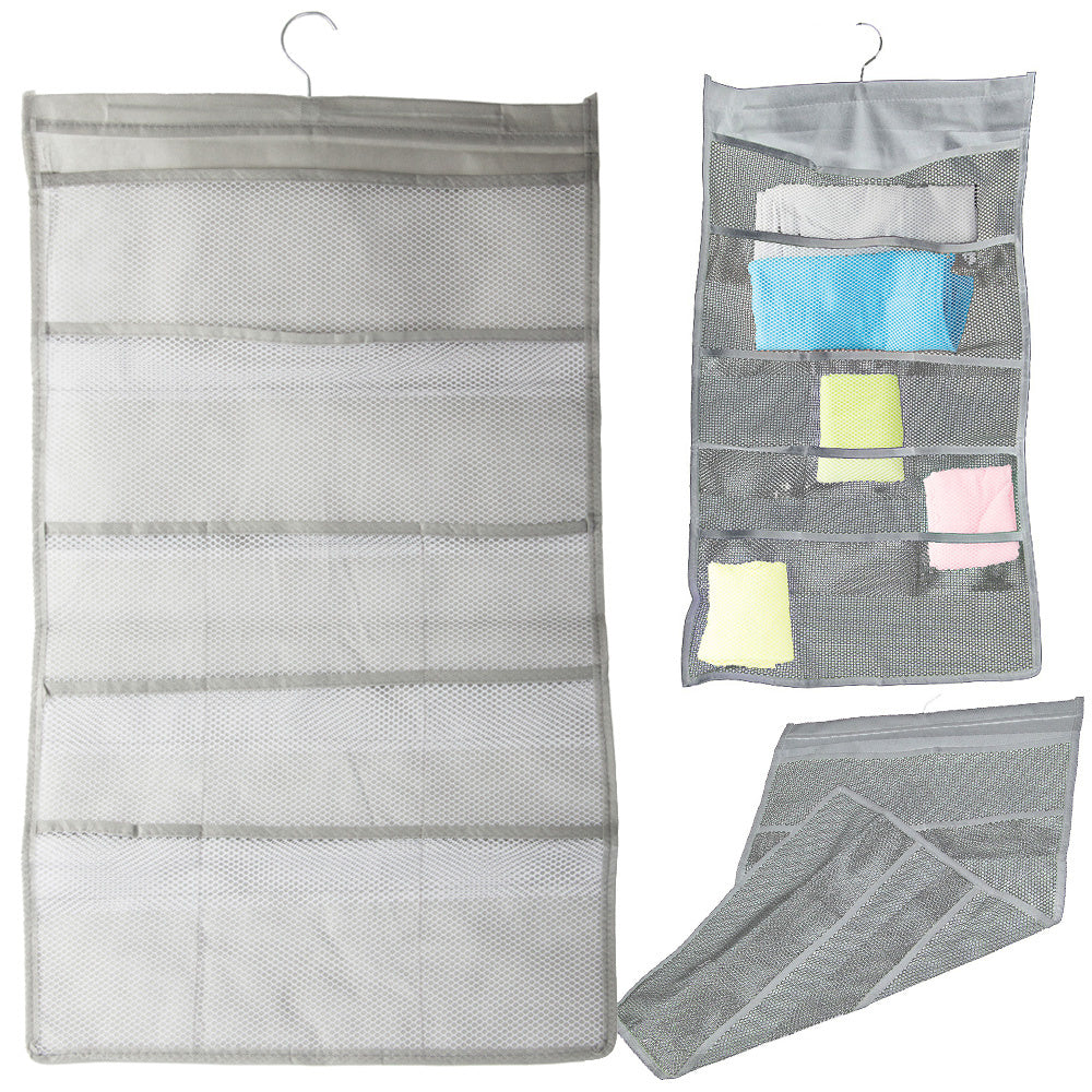 Organizator tip umeras cu doua fete, Zola®, pentru lenjerie de corp, stutiene/ chiloti/ sosete, 22 compartimente, gri Organizator tip umeras cu doua fete, Zola®, pentru lenjerie de corp, stutiene/ chiloti/ sosete, 22 compartimente, gri